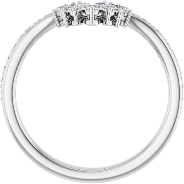 14K White 1/3 CTW Natural Diamond Accented Contour Band